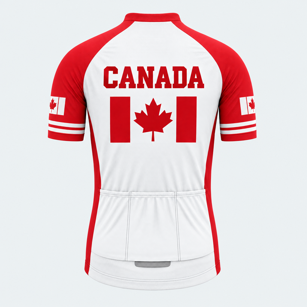Men's Personalized Short Sleeve Cycling Jersey – Canada Red Maple - Back