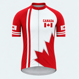 Men's Personalized Short Sleeve Cycling Jersey – Canada Red Maple - Front