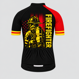 Men's Personalized Short Sleeve Cycling Jersey – US Firefighter Frontline - Back