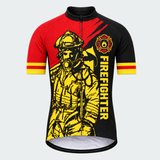 Men's Personalized Short Sleeve Cycling Jersey – US Firefighter Frontline - Front
