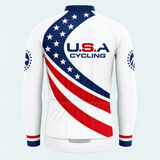 Men's Personalized Long Sleeve Cycling Jersey – US Patriotic USA Cycling - Back