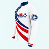 Men's Personalized Long Sleeve Cycling Jersey – US Patriotic USA Cycling - Side