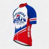 Men's Personalized Short Sleeve Cycling Jersey – Arkansas Natural State - Front 45°