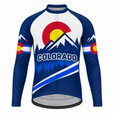 Men's Personalized Long Sleeve Cycling Jersey – Colorado High Country - Front