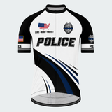 Men's Personalized Short Sleeve Cycling Jersey – Police Serve Honor Protect - Front