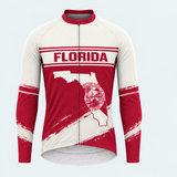 Men's Personalized Long Sleeve Cycling Jersey – Florida Heritage Map - Front