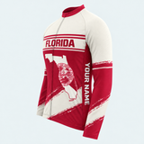 Men's Personalized Long Sleeve Cycling Jersey – Florida Heritage Map - Side