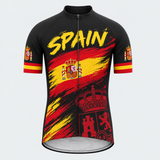Men's Personalized Short Sleeve Cycling Jersey – Spain National Pride - Front