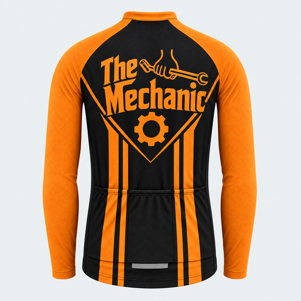 Men's Personalized Long Sleeve Cycling Jersey – The Mechanic - Back