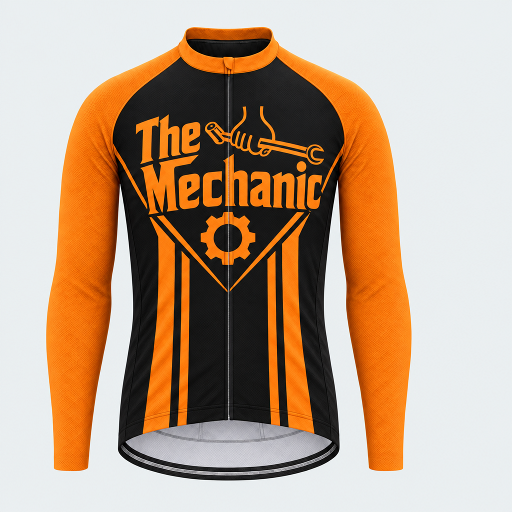 Men's Personalized Long Sleeve Cycling Jersey – The Mechanic - Front