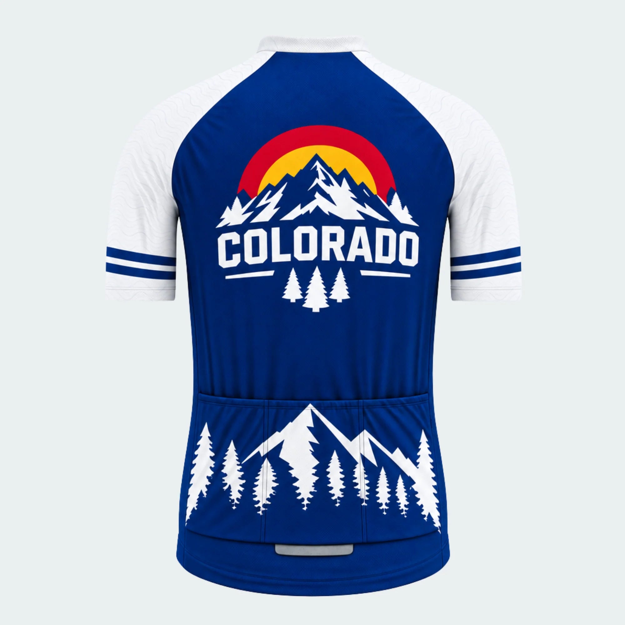 Men's Personalized Short Sleeve Cycling Jersey – Colorado Alpine Crest - Back