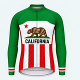 Men's Personalized Long Sleeve Cycling Jersey – California Grizzly Bear - Front