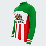 Men's Personalized Long Sleeve Cycling Jersey – California Grizzly Bear - Side