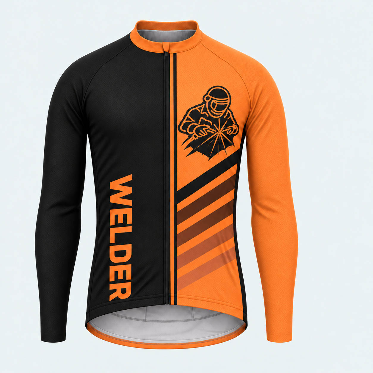 Men's Personalized Long Sleeve Cycling Jersey – Welder Pride - Front