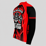 Men's Personalized Long Sleeve Cycling Jersey – Firefighter Fire and Rescue Inferno Skull - Side