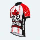 Men's Personalized Short Sleeve Cycling Jersey – Canada · Canada Flag RollaFatty Chain MTB Jersey - Front 45°