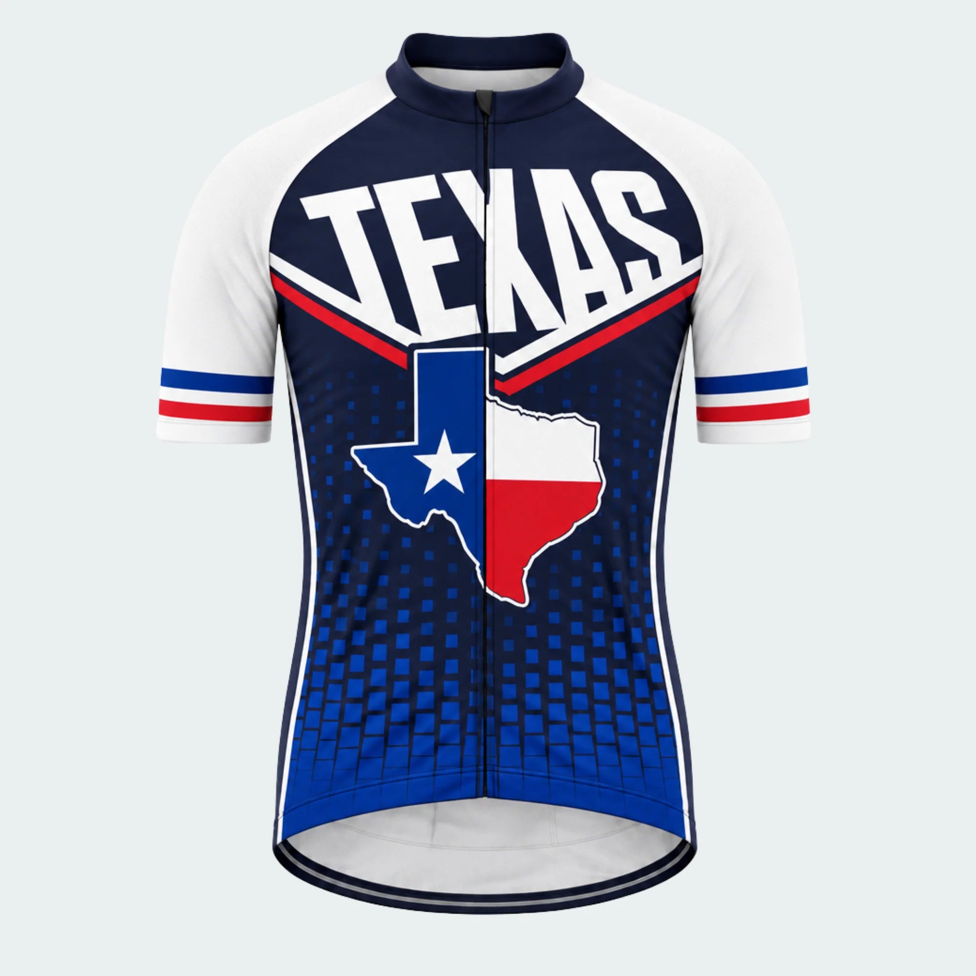 Men's Personalized Short Sleeve Cycling Jersey – Texas Pride Shield - Front