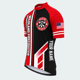 Men's Personalized Short Sleeve Cycling Jersey – Wildland Firefighter Chainsaw - Front 45°