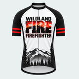 Men's Personalized Short Sleeve Cycling Jersey – Wildland Firefighter Ember Ridge - Front