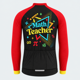 Men's Personalized Long Sleeve Cycling Jersey – Math Teacher Triangles - Back