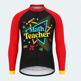 Men's Personalized Long Sleeve Cycling Jersey – Math Teacher Triangles - Front