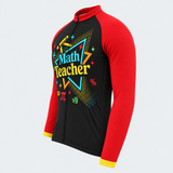 Men's Personalized Long Sleeve Cycling Jersey – Math Teacher Triangles - Side