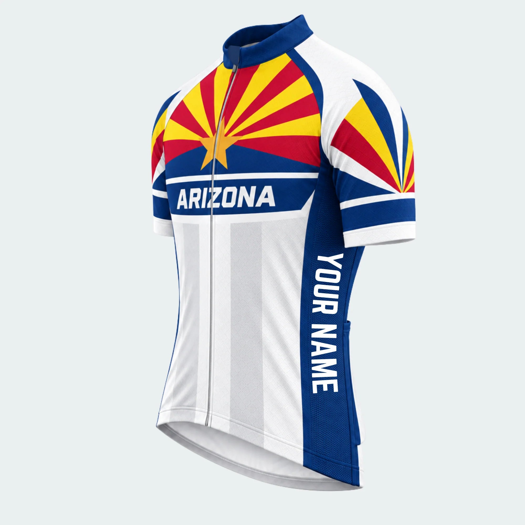 Men's Personalized Short Sleeve Cycling Jersey – Arizona Desert Star - Front 45°