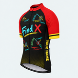 Men's Personalized Short Sleeve Cycling Jersey – Math Teacher Find X Geometry - Front 45°