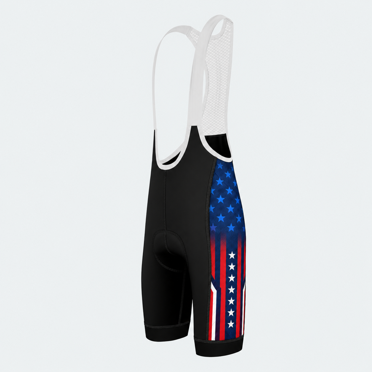 Men's US Firefighter Flame And Stars Cycling Bib Shorts - Side