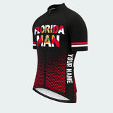 Men's Personalized Short Sleeve Cycling Jersey – Florida Man Statement - Front 45°