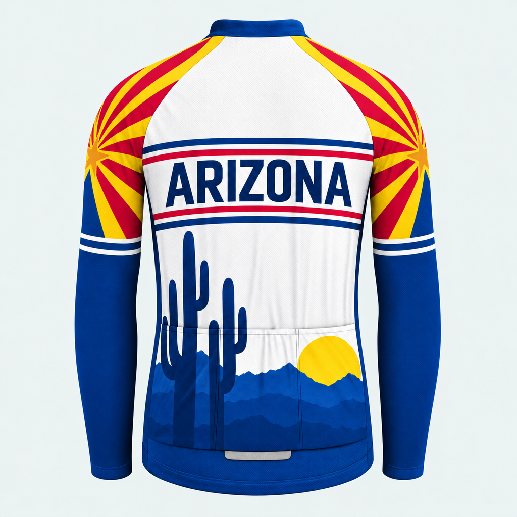 Men's Personalized Long Sleeve Cycling Jersey – Arizona Sonoran Horizon - Back