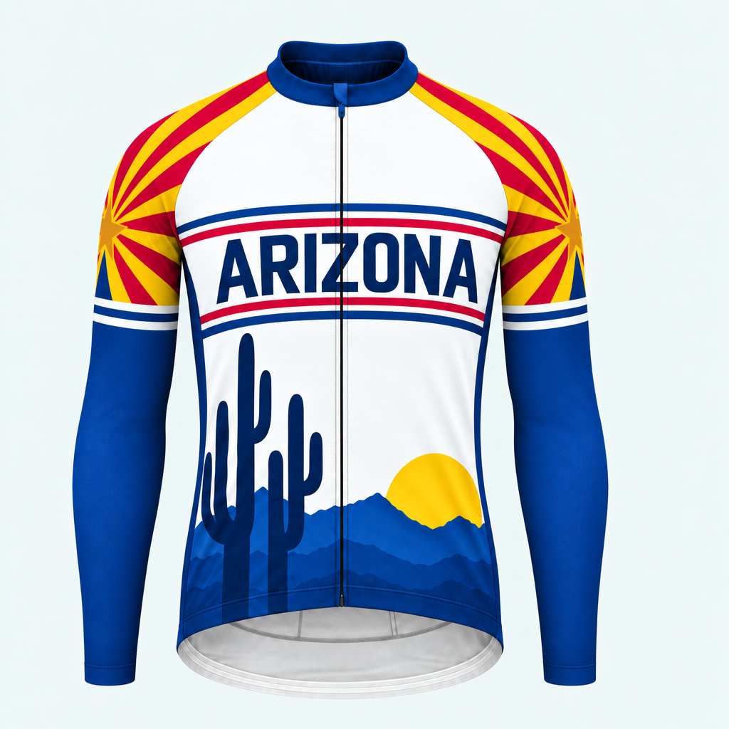 Men's Personalized Long Sleeve Cycling Jersey – Arizona Sonoran Horizon - Front