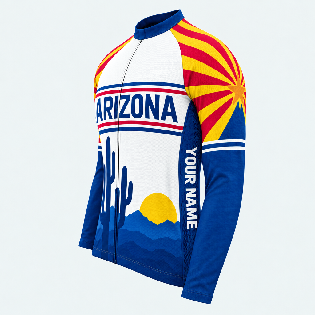 Men's Personalized Long Sleeve Cycling Jersey – Arizona Sonoran Horizon - Side