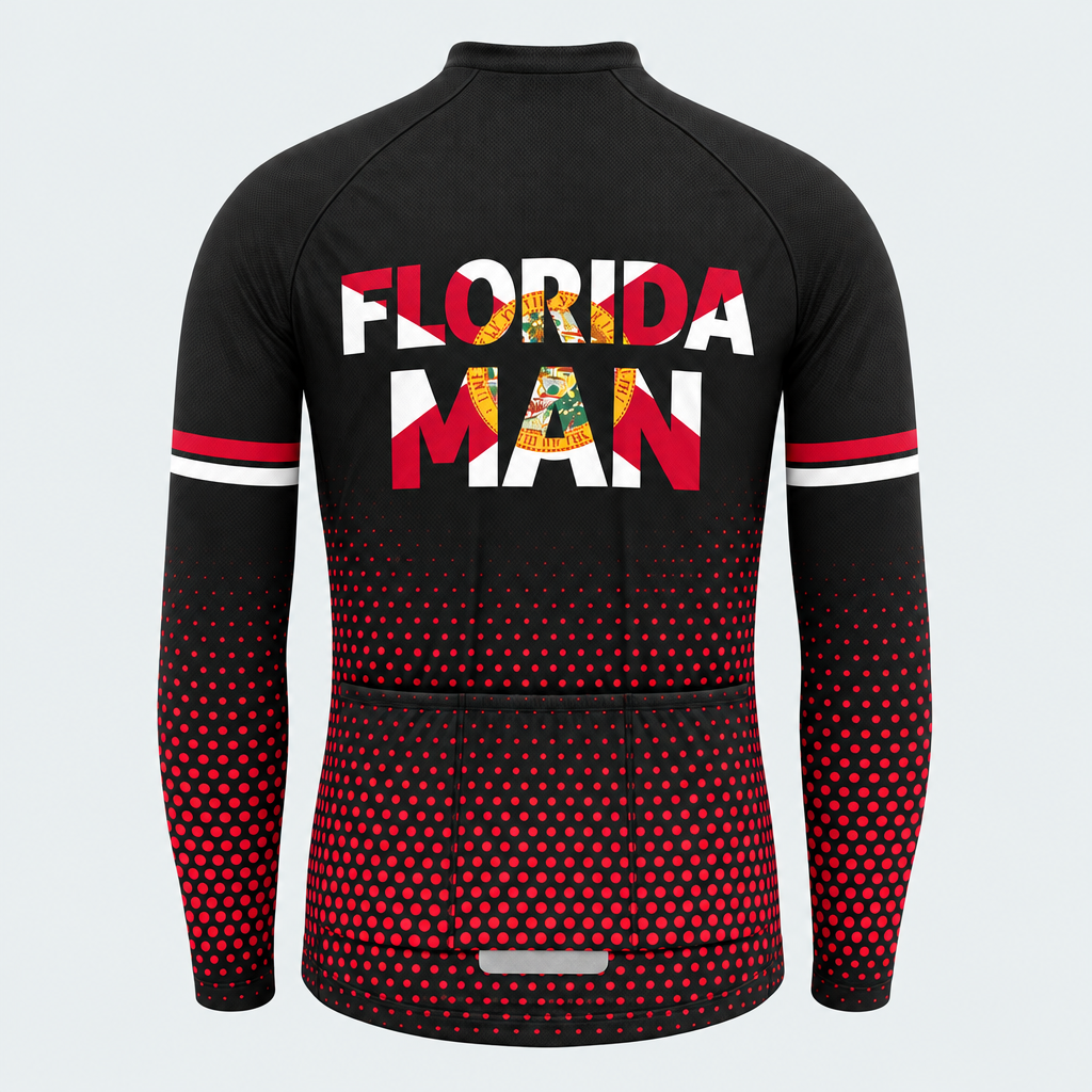 Men's Personalized Long Sleeve Cycling Jersey – Florida Man Statement - Back