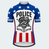 Men's Personalized Short Sleeve Cycling Jersey – Police And Stars - Front