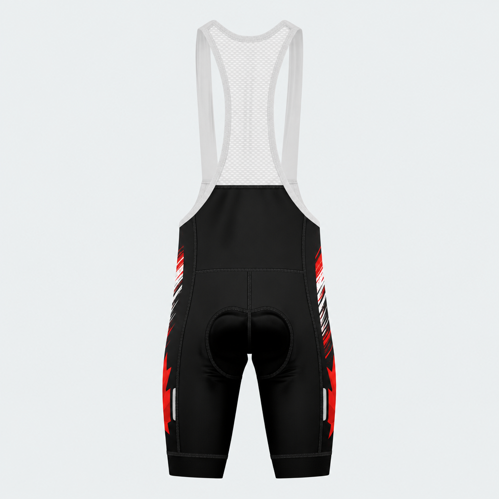 Men's Canada Maple Leaf Cycling Bib Shorts - Back
