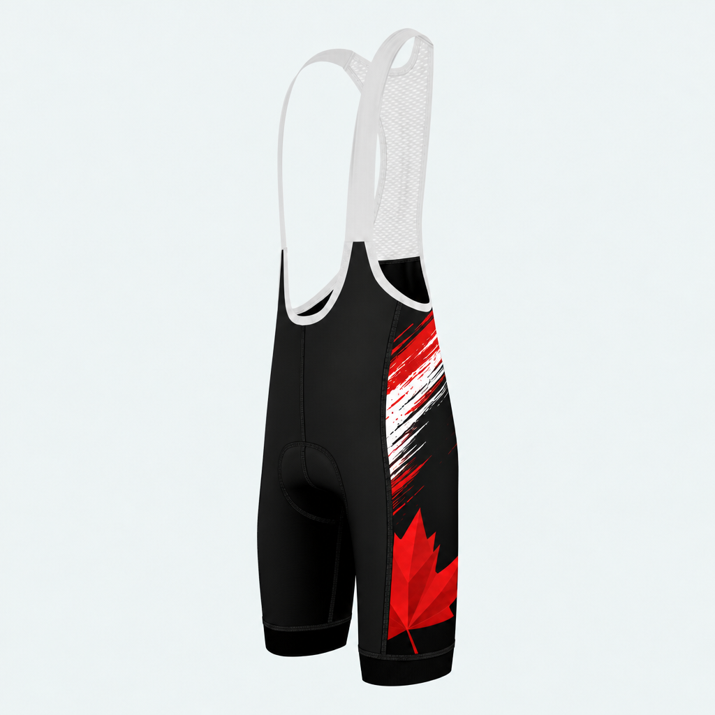 Men's Canada Maple Leaf Cycling Bib Shorts - Side