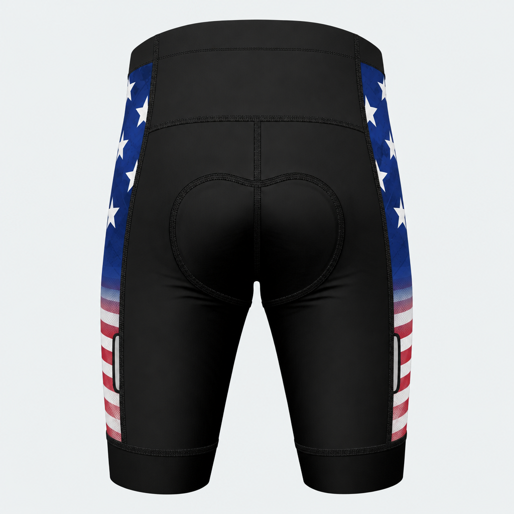 Men's USA Stars & Stripes Cycling Shorts - Back