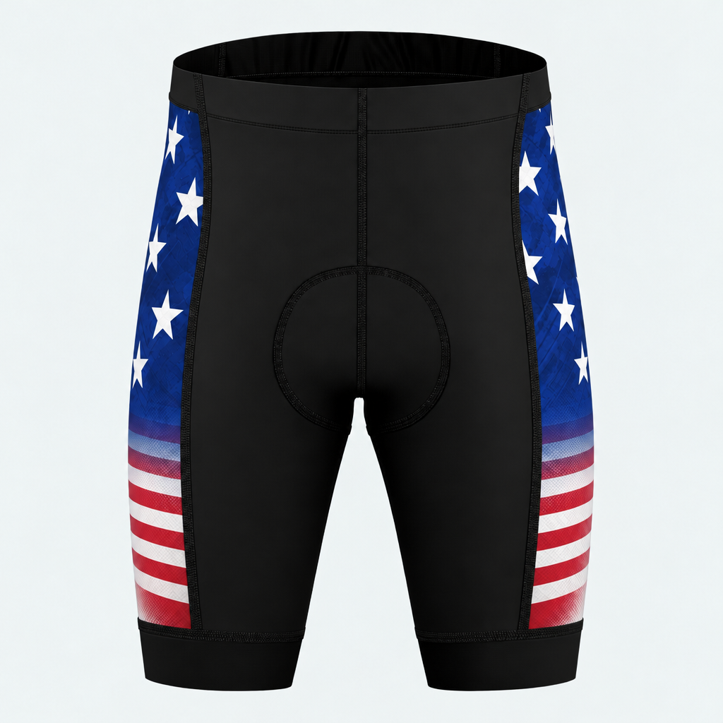 Men's USA Stars & Stripes Cycling Shorts - Front