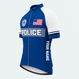 Men's Personalized Short Sleeve Cycling Jersey – Police To Serve and Protect - Front 45°