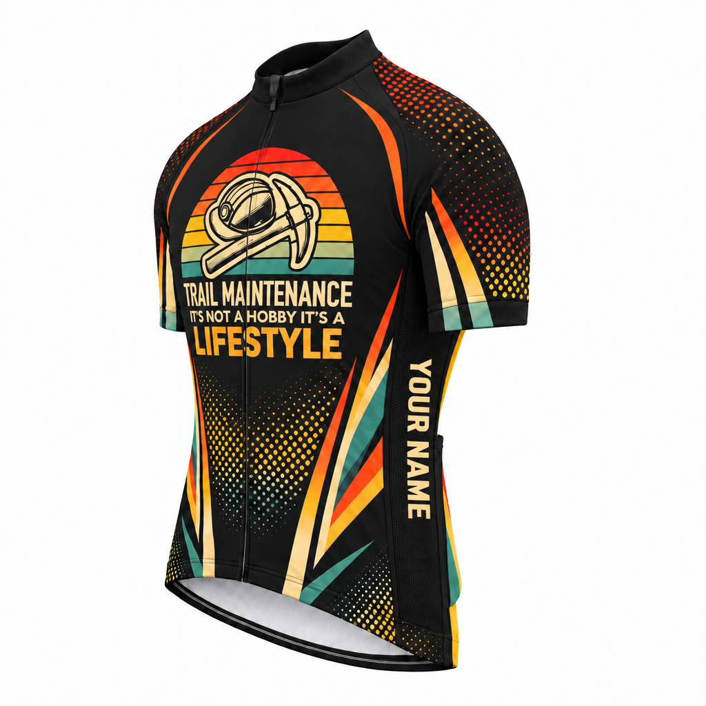 Men's Trail Maintenance Crew Gradient Short-Sleeve Cycling Jersey - Front 45°