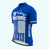 Men's Personalized Short Sleeve Cycling Jersey – The Mechanic Flag - Front 45°