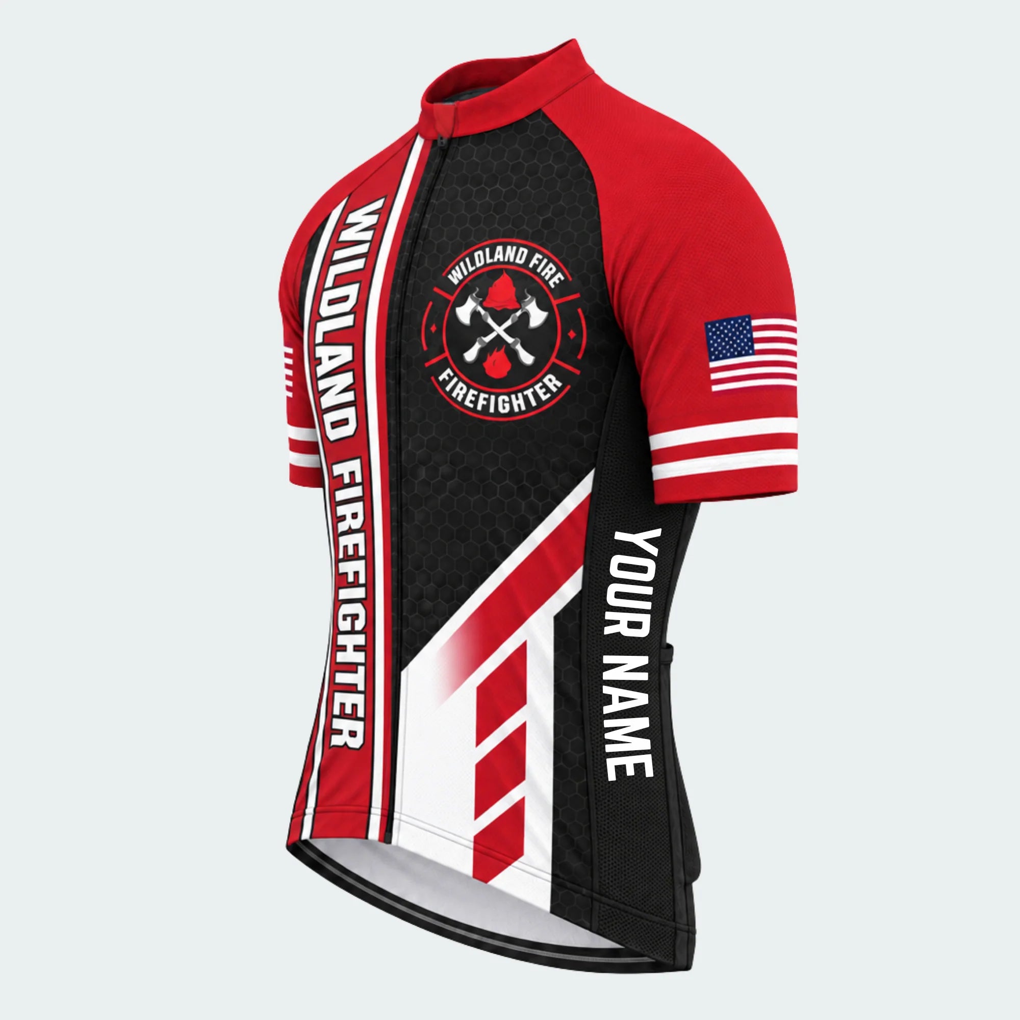 Men's Wildland Firefighter Timber Ridge Short-sleeve Cycling Jersey - Front 45°