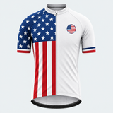 Men's Personalized Short Sleeve Cycling Jersey – Stars and Stripes - Front
