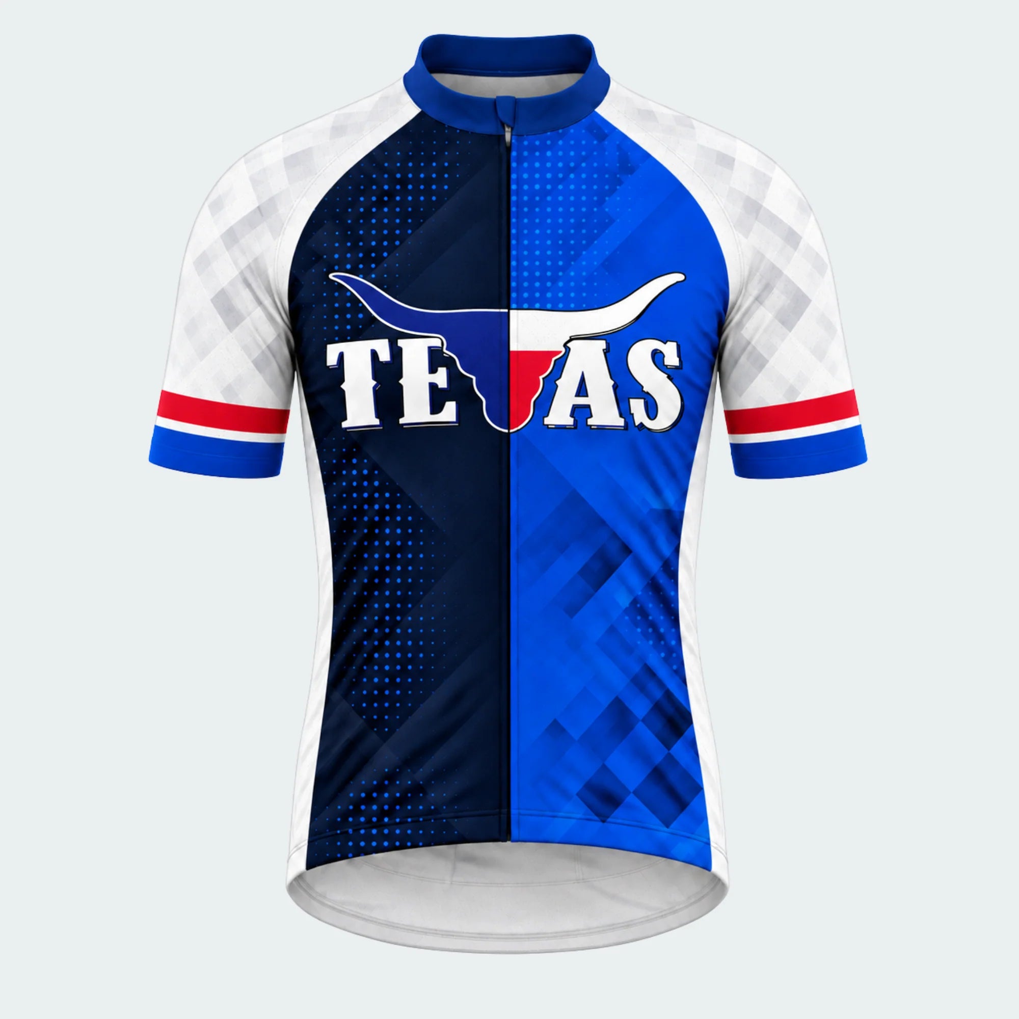 Men's Personalized Short Sleeve Cycling Jersey – Texas Steer Emblem - Front