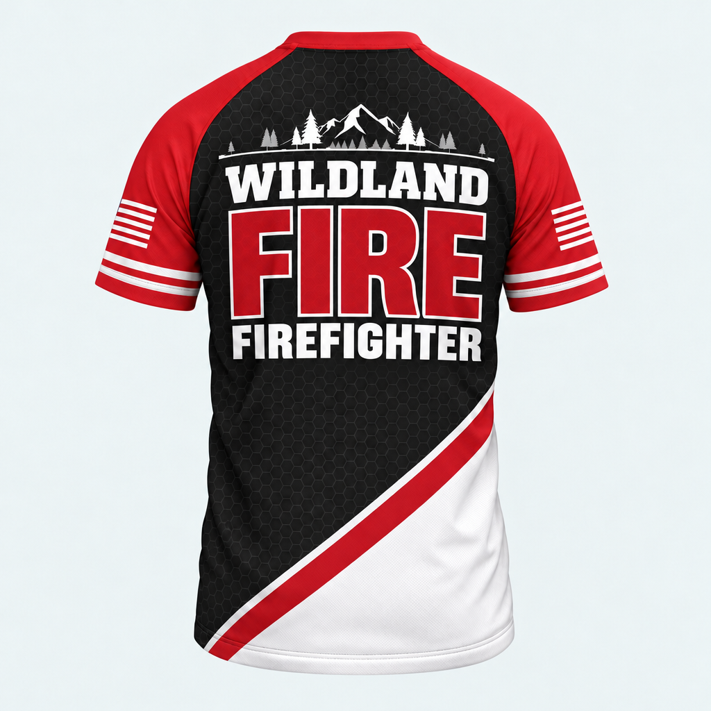 Men's Wildland Firefighter Timber Ridge Short-sleeve Cycling T-shirt - Back
