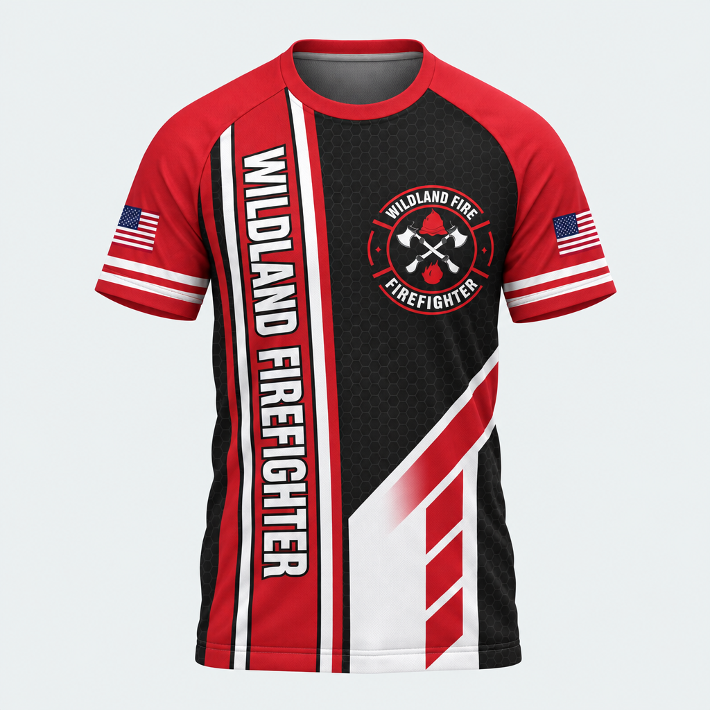 Men's Wildland Firefighter Timber Ridge Short-sleeve Cycling T-shirt - Front