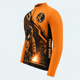 Men's Personalized Long Sleeve Cycling Jersey – Welder Welding Sparks - Side