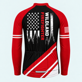 Men's Personalized Long Sleeve Cycling Jersey – Wildland Firefighter Crest - Back