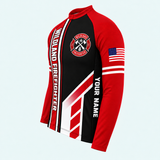 Men's Personalized Long Sleeve Cycling Jersey – Wildland Firefighter Crest - Side